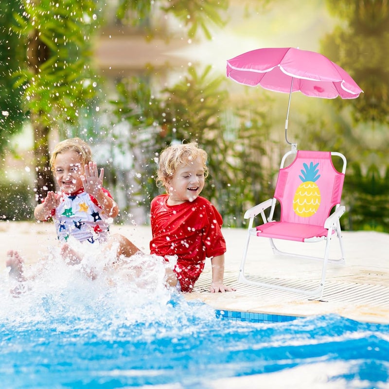 PLULON Kids Beach Chair with Umbrella Folding Lawn and Camping Chair with Summer Shade for Beach, Pool, Travel and Outdoor (for 1-5 Years Old) - Image 5
